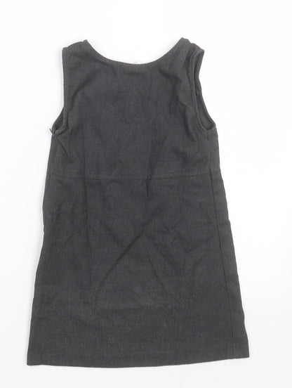 whites  Girls Grey  Polyester A-Line  Size 5-6 Years  Crew Neck Zip - School Wear