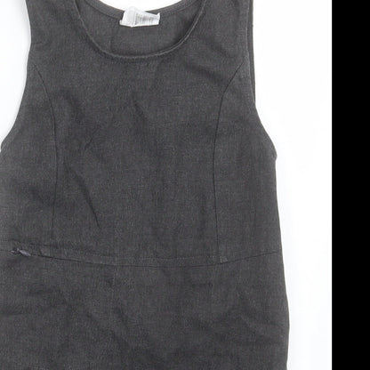 whites  Girls Grey  Polyester A-Line  Size 5-6 Years  Crew Neck Zip - School Wear