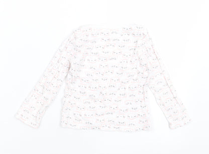 F&F Boys White Geometric Cotton Basic Casual Size 12-18 Months Crew Neck Pullover - cats