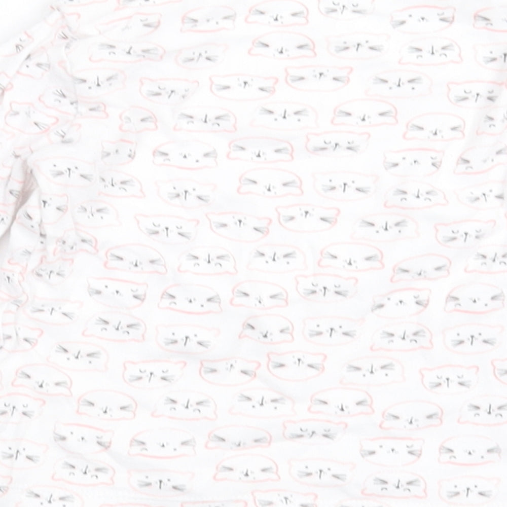 F&F Boys White Geometric Cotton Basic Casual Size 12-18 Months Crew Neck Pullover - cats