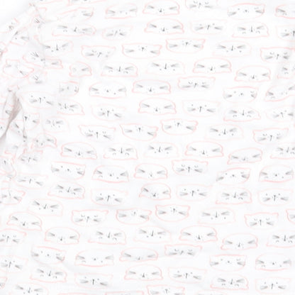 F&F Boys White Geometric Cotton Basic Casual Size 12-18 Months Crew Neck Pullover - cats
