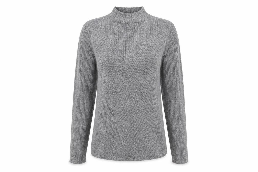 H&M Womens Grey High Neck  Viscose Pullover Jumper Size M