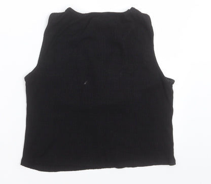 Atmosphere Womens Black  Viscose Cropped Tank Size 14 V-Neck