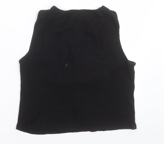 Atmosphere Womens Black  Viscose Cropped Tank Size 14 V-Neck