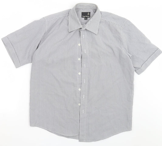 Mens UK Size M Giorgio White  Button-Up Short Sleeve Casual Shirt
