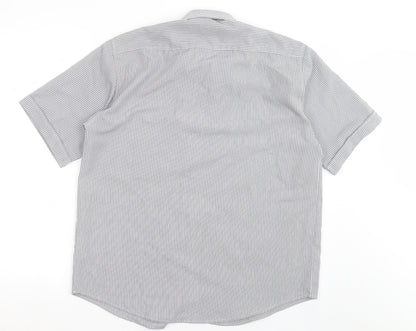 Mens UK Size M Giorgio White  Button-Up Short Sleeve Casual Shirt