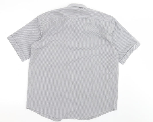 Mens UK Size M Giorgio White  Button-Up Short Sleeve Casual Shirt