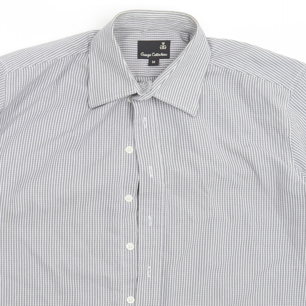 Mens UK Size M Giorgio White  Button-Up Short Sleeve Casual Shirt