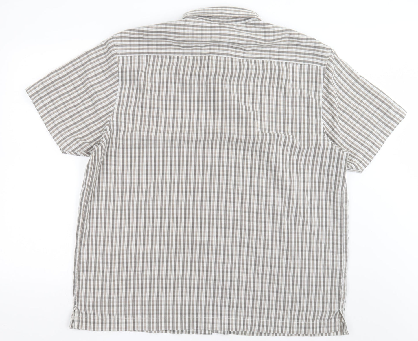 Atlantic Bay Mens Brown Check Cotton  Button-Up Size XL Collared Button - soft Touch