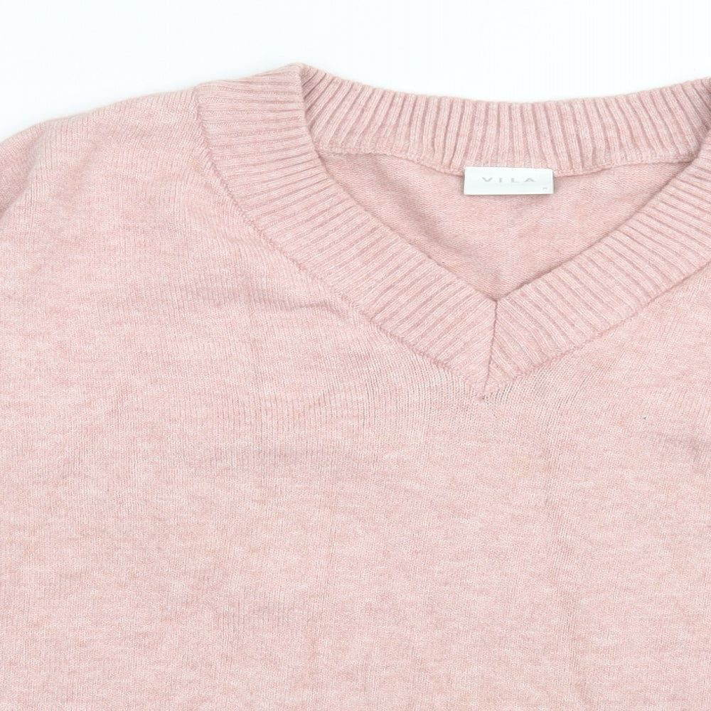 Womens UK Size M VILA Pink Pullover Jumper