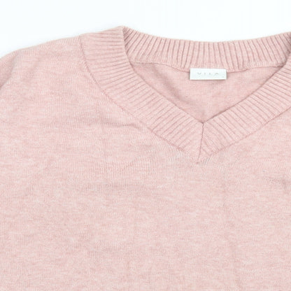 Womens UK Size M VILA Pink Pullover Jumper