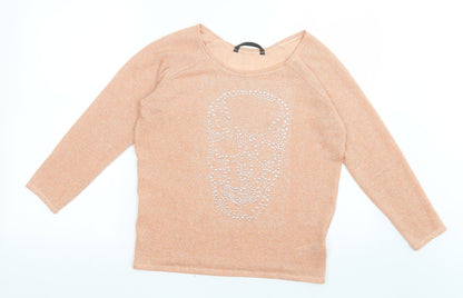 Womens UK Size M Dunnes Stores Orange Pullover Jumper