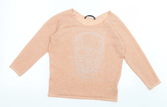 Womens UK Size M Dunnes Stores Orange Pullover Jumper