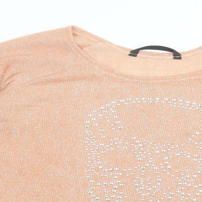 Womens UK Size M Dunnes Stores Orange Pullover Jumper