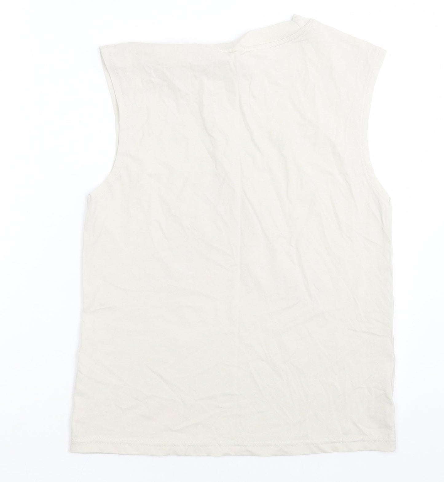 H&M Girls Beige  Cotton Basic Tank Size 11-12 Years Crew Neck Pullover - beach vibes ahead