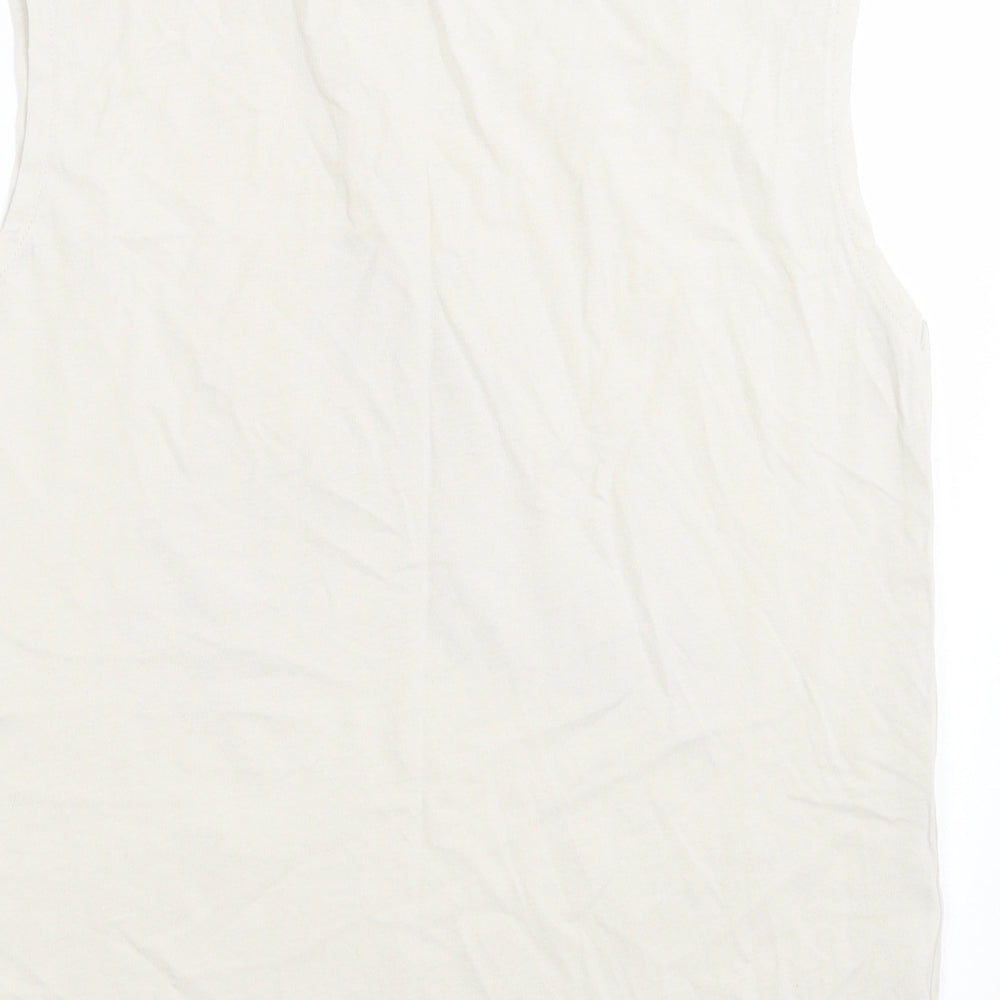 H&M Girls Beige  Cotton Basic Tank Size 11-12 Years Crew Neck Pullover - beach vibes ahead