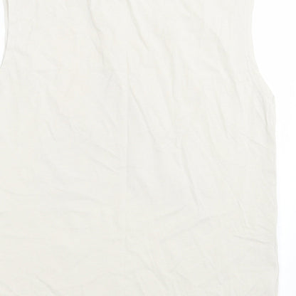 H&M Girls Beige  Cotton Basic Tank Size 11-12 Years Crew Neck Pullover - beach vibes ahead