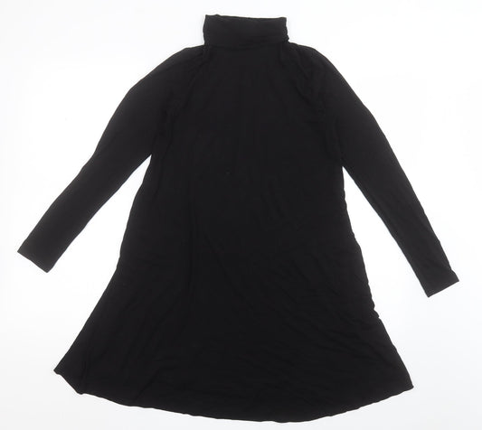 Very Womens Black  Viscose A-Line  Size 8  Roll Neck Pullover