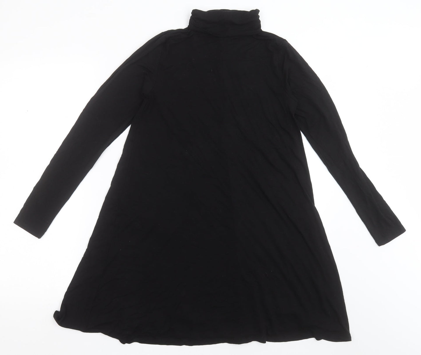 Very Womens Black  Viscose A-Line  Size 8  Roll Neck Pullover