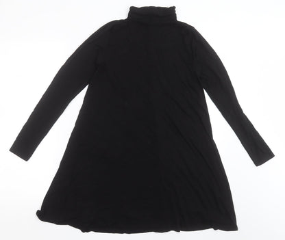Very Womens Black  Viscose A-Line  Size 8  Roll Neck Pullover