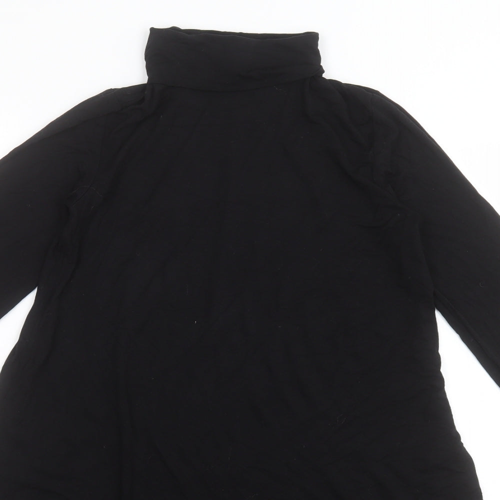 Very Womens Black  Viscose A-Line  Size 8  Roll Neck Pullover