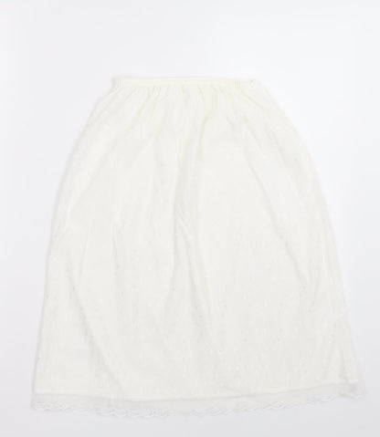 myton Womens White Geometric Nylon A-Line Skirt Size S