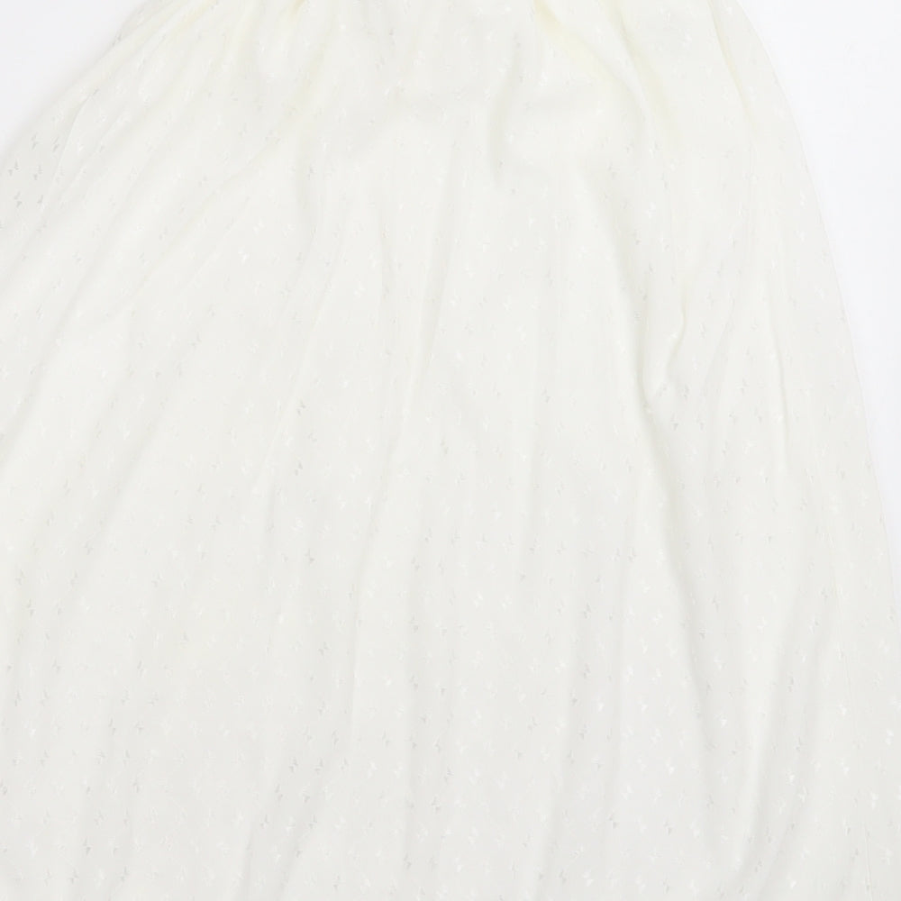 myton Womens White Geometric Nylon A-Line Skirt Size S