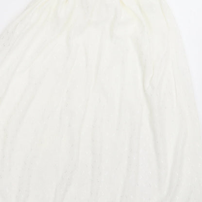 myton Womens White Geometric Nylon A-Line Skirt Size S