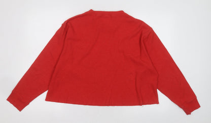 Womens UK Size L PINK Red Pullover Jumper