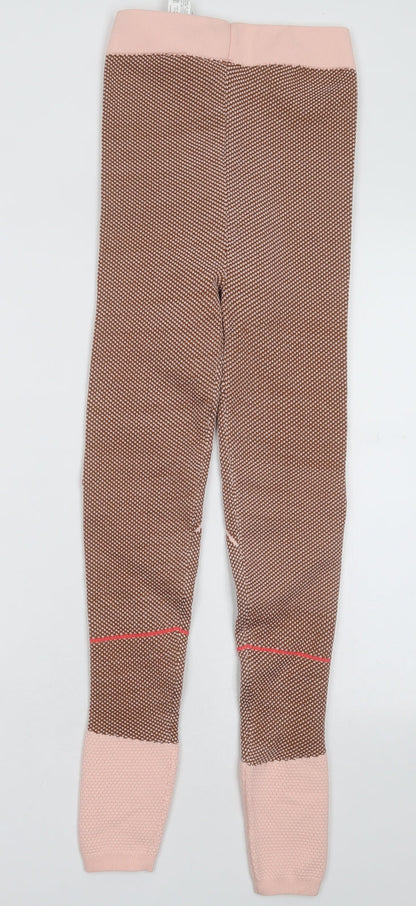 Stradivarius Womens Pink Geometric Polyester Capri Leggings Size S L28 in