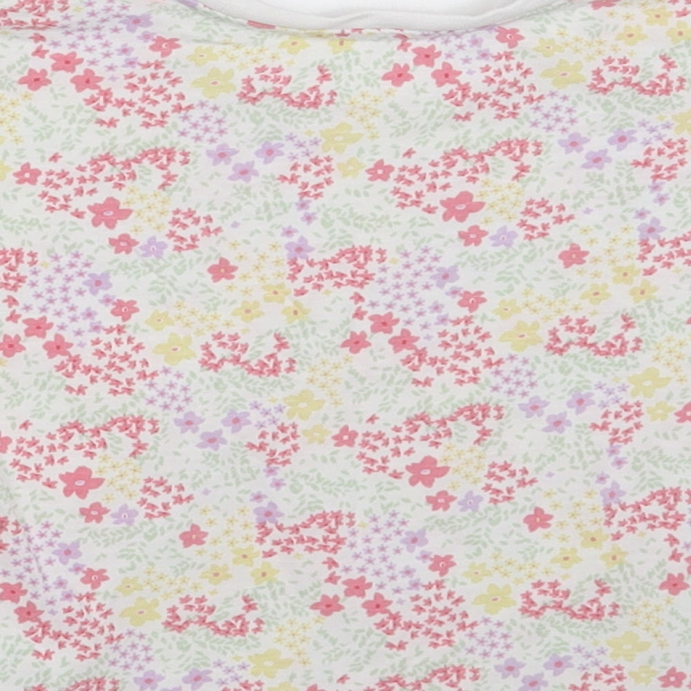 Matalan Girls Multicoloured Floral Cotton Basic T-Shirt Size 2-3 Years Crew Neck Pullover