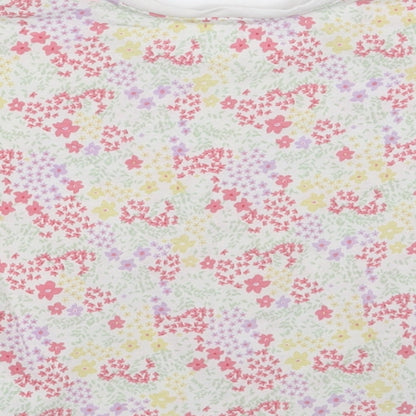 Matalan Girls Multicoloured Floral Cotton Basic T-Shirt Size 2-3 Years Crew Neck Pullover