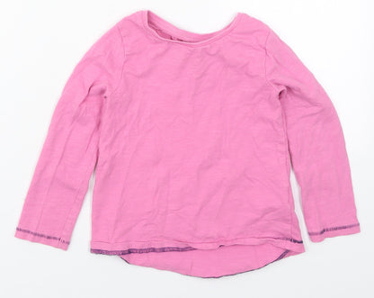 Mothercare Girls Pink  Cotton Basic T-Shirt Size 3-4 Years Crew Neck Pullover