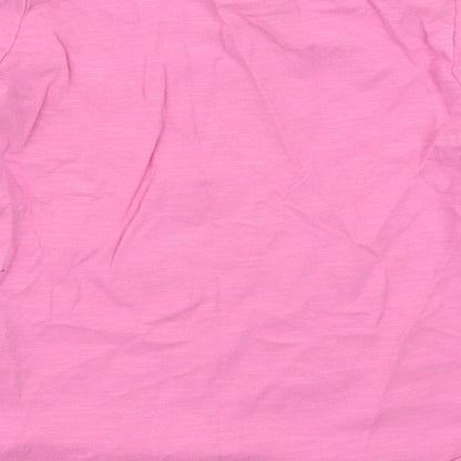Mothercare Girls Pink  Cotton Basic T-Shirt Size 3-4 Years Crew Neck Pullover