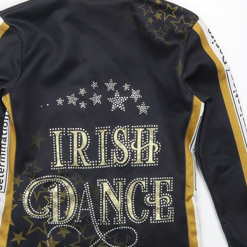 Dimensions Girls Black   Jacket  Size 6 Years  Zip - Irish Dance Stars