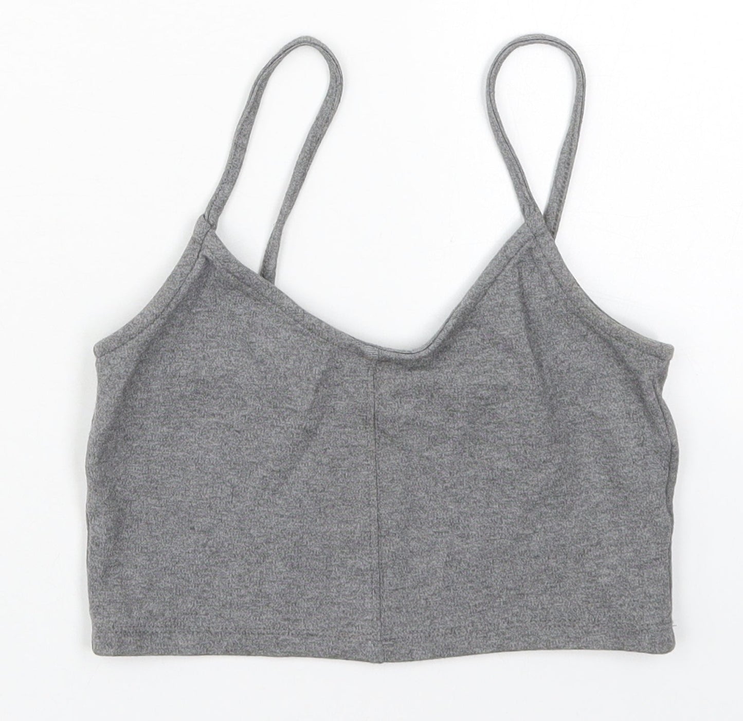 Womens UK Size 8 Topshop Grey Cropped Tank