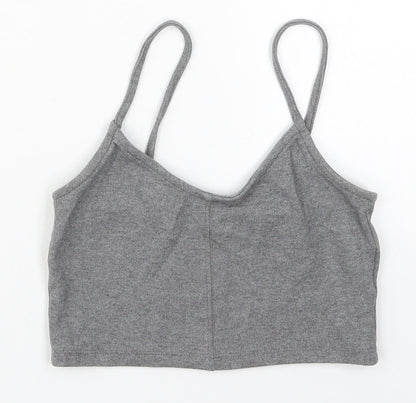 Womens UK Size 8 Topshop Grey Cropped Tank