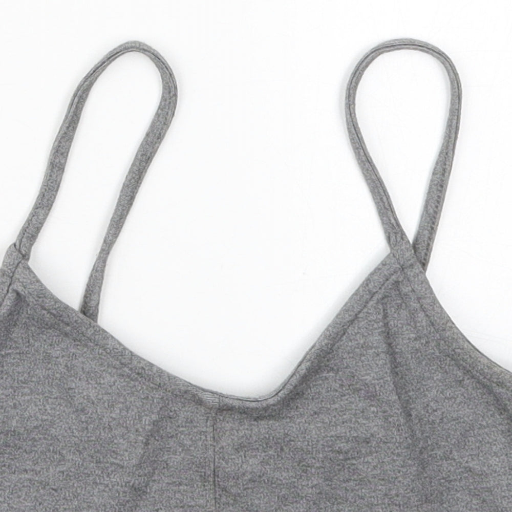Womens UK Size 8 Topshop Grey Cropped Tank