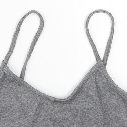 Womens UK Size 8 Topshop Grey Cropped Tank