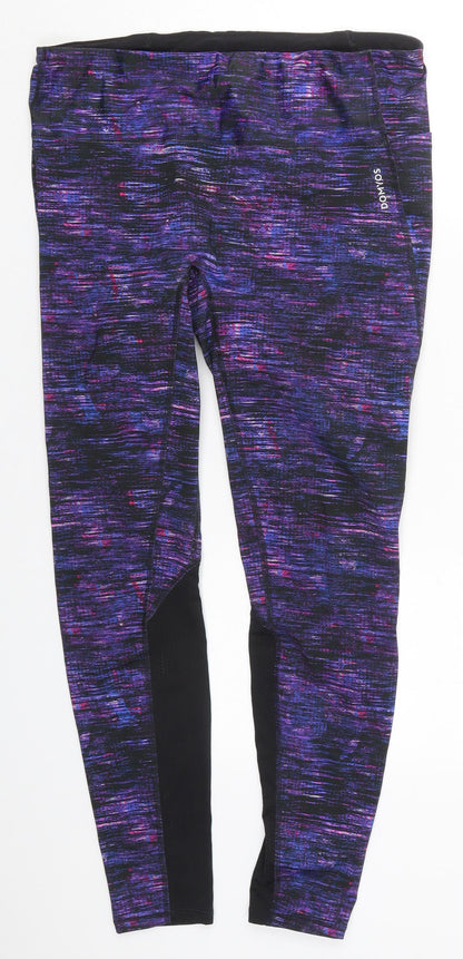 DOMYOS Womens Purple  Polyester Compression Leggings Size 33 in L30 in Regular