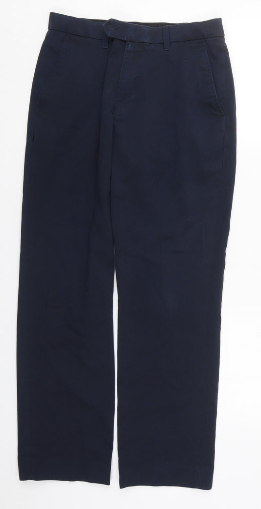NEXT Mens Blue  Polyester Trousers  Size 30 L28 in Regular Button
