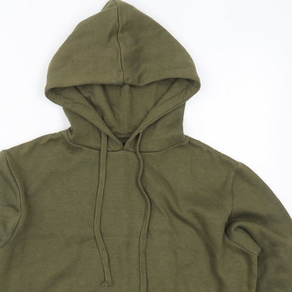 Boohoo Womens Green  Cotton Pullover Hoodie Size 6  Pullover