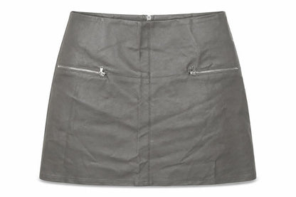 Atmosphere Womens Grey  Polyurethane A-Line Skirt Size 8   Zip