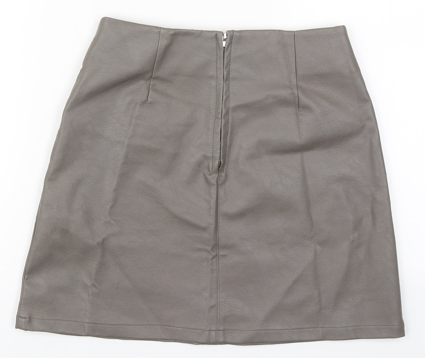 Atmosphere Womens Grey  Polyurethane A-Line Skirt Size 8   Zip