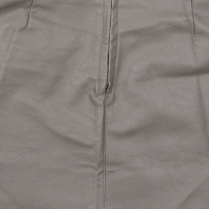 Atmosphere Womens Grey  Polyurethane A-Line Skirt Size 8   Zip