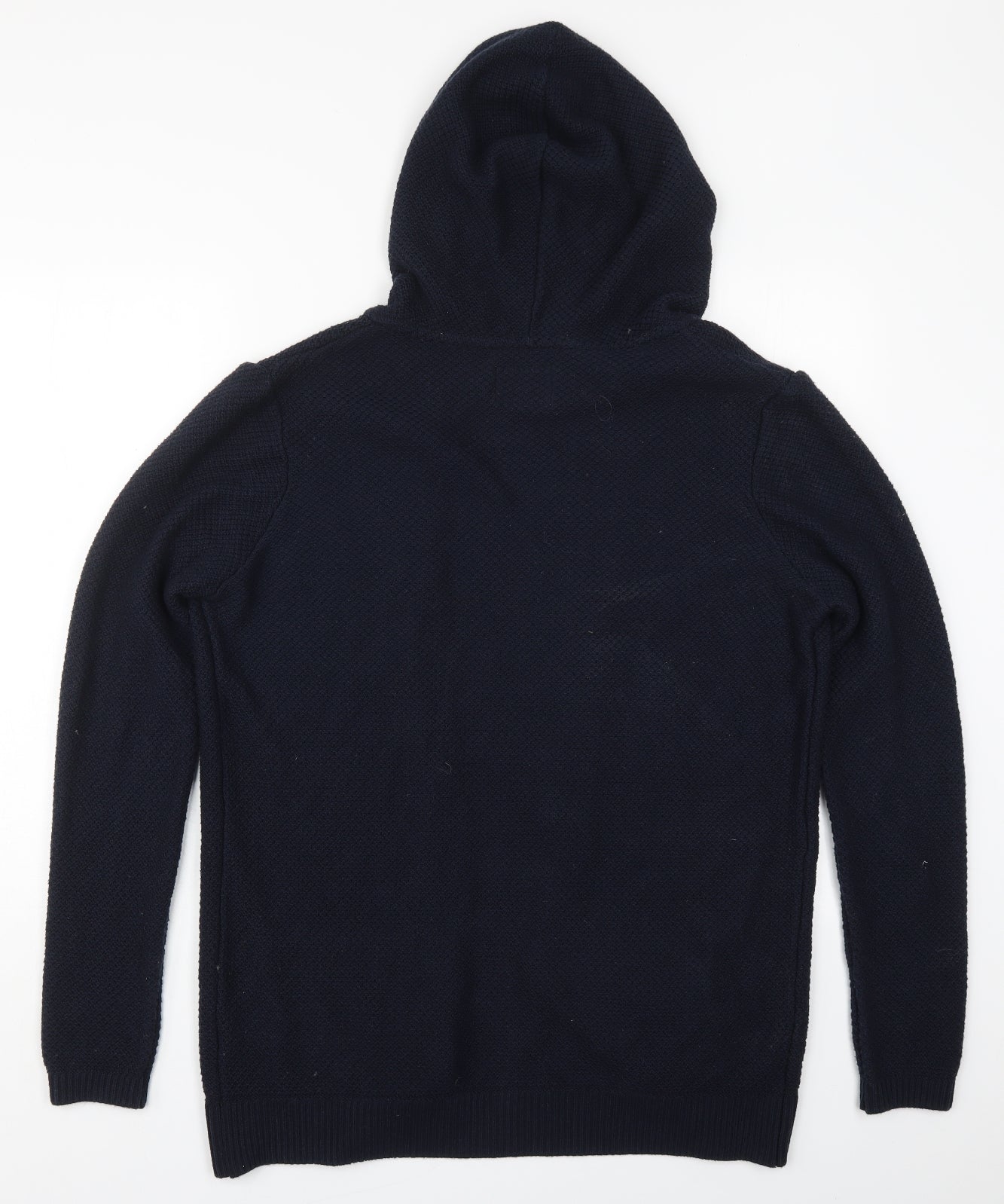 Topman Mens Blue High Neck  Cotton Cardigan Jumper Size XS