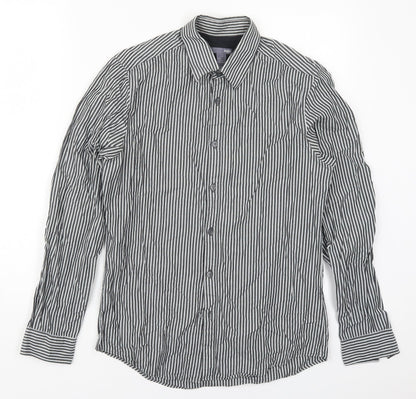 Mens UK Size S H&M Grey  Button-Up Long Sleeve Casual Shirt