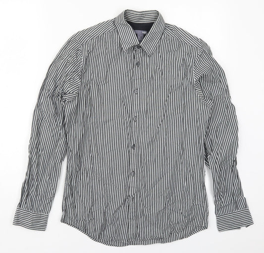 Mens UK Size S H&M Grey  Button-Up Long Sleeve Casual Shirt