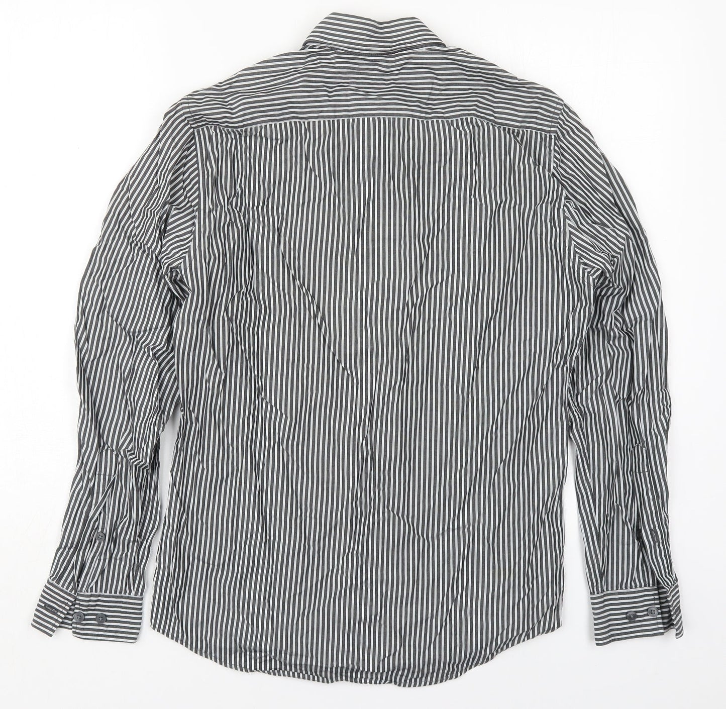 Mens UK Size S H&M Grey  Button-Up Long Sleeve Casual Shirt
