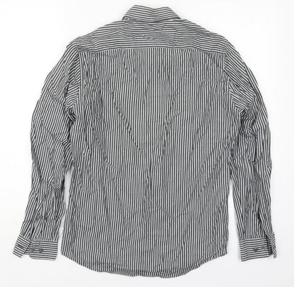 Mens UK Size S H&M Grey  Button-Up Long Sleeve Casual Shirt